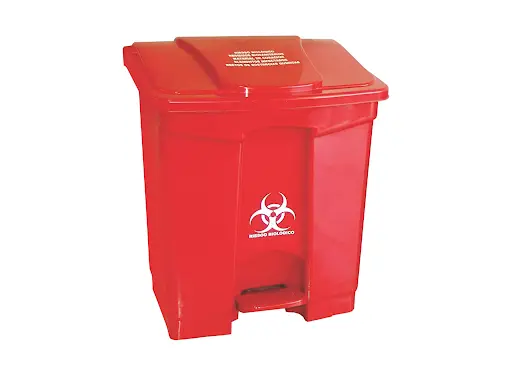 Canecas rojas para residuos peligrosos